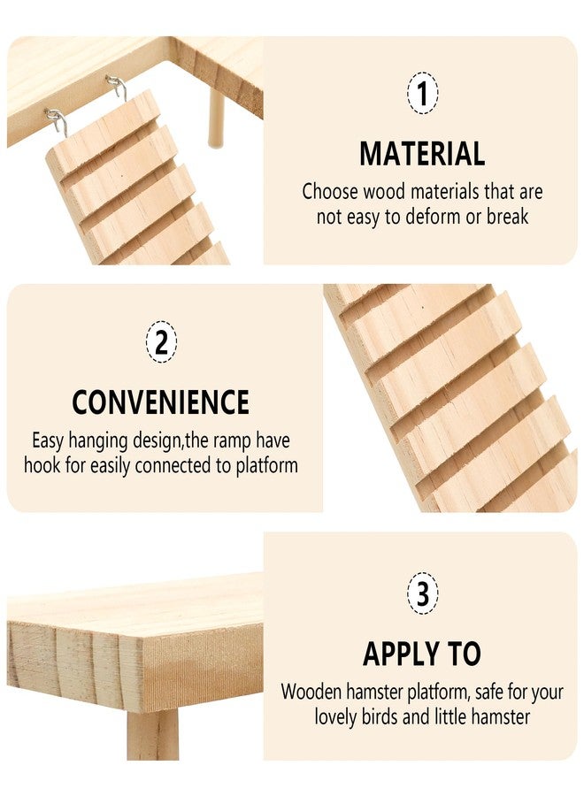 DVHEY Hamster Wooden Platform with Legs Small Animal Climbing Ladder Standing Rat Guinea Perch Chew Toy Cage Accessories (Platform-Small) - Image 3